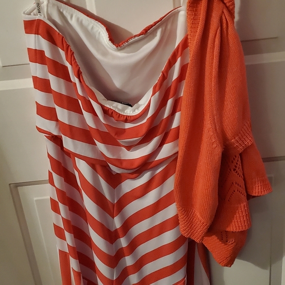 Strapless Dress w/separate shoulder sweater - Picture 4 of 5